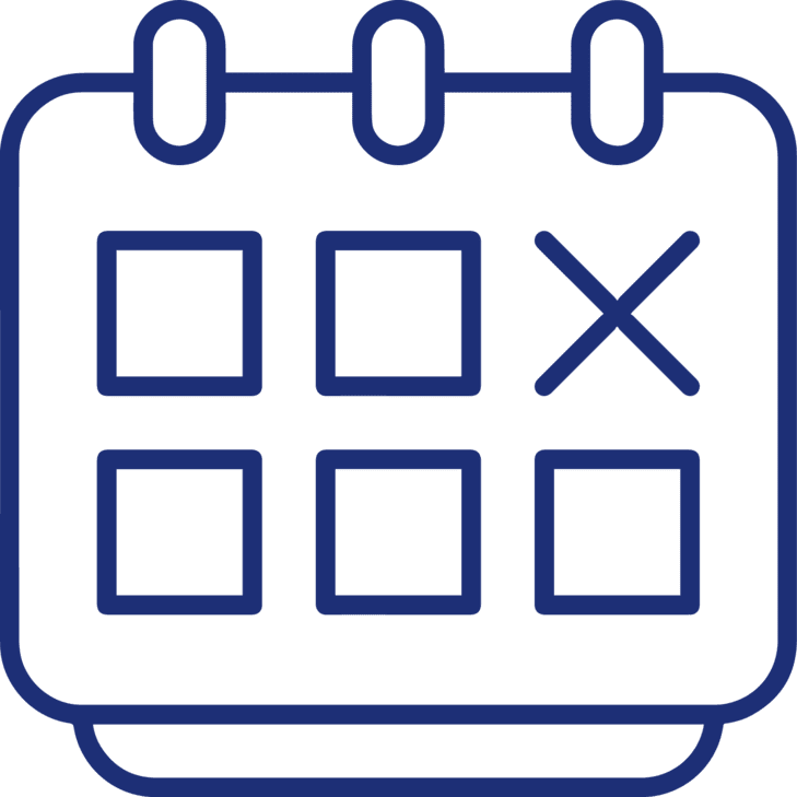 Icone calendrier "Présence et coordination le jour J"