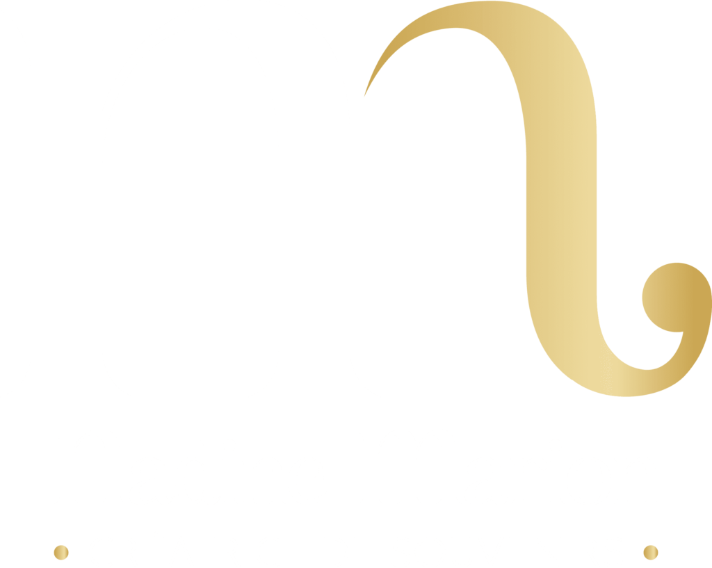 Logo Nadine Marion blanc et doré
